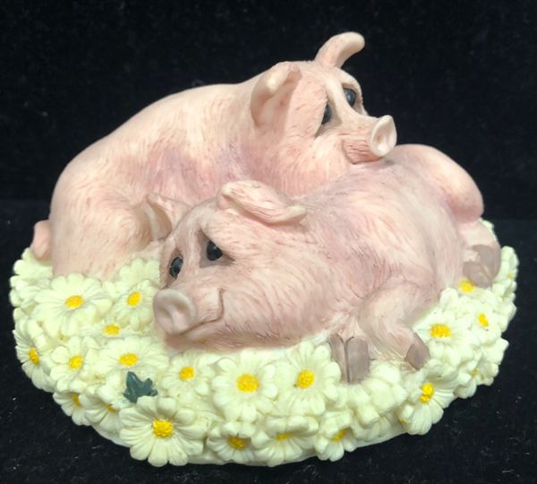 *Rare Pig Pen Pals Figurine - Wilfred & Pig Friend Figurine, by Dakin Artist Collection Lou Rankin