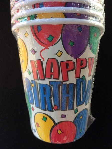 Happy Birthday Balloon Party Cups - Hot/Cold, 8ct, 9oz