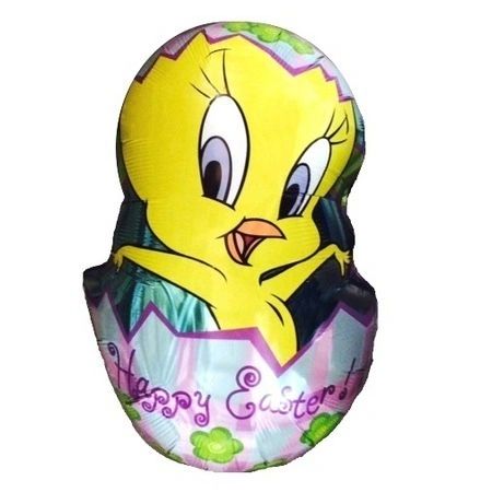Rare Tweety Bird Happy Easter Balloon, 28in - Egg Super Shape Foil Balloon