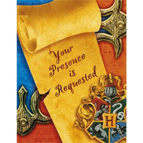 BOGO SALE - Rare Harry Potter Birthday Party Invitations - Your Presence is Requested - 8ct - Licensed