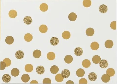 24ct Blank Cards With Envelopes Golden Dots Light Green/white/gold