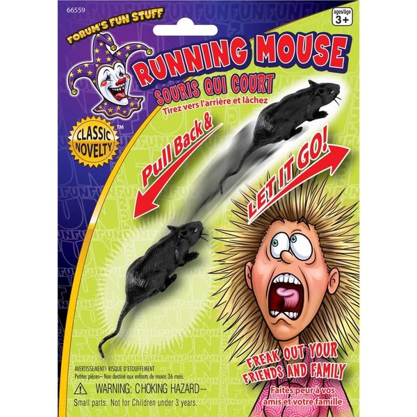 *Pull Back Running Mouse Prank, 3in - Halloween