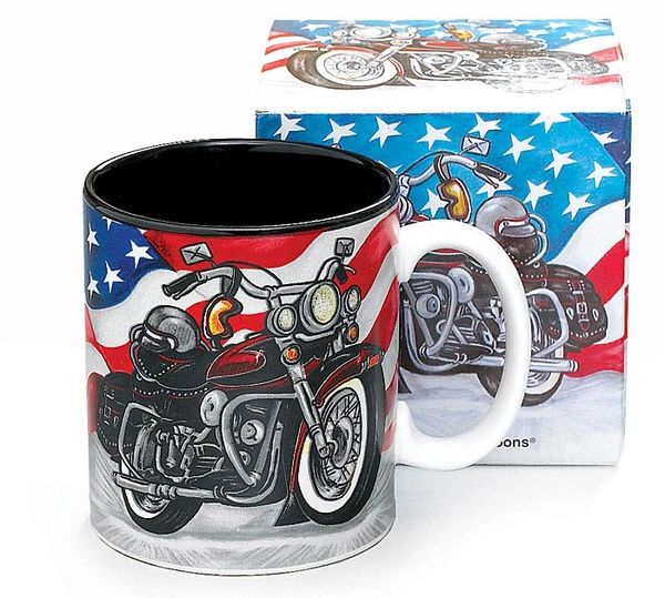 All American Motorcycle Biker Club Ceramic Coffee Mug, Tea Cup. 12oz - Dad Gifts