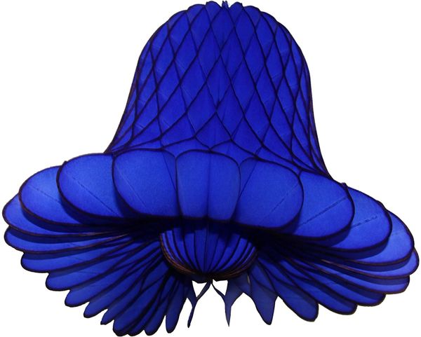 BOGO SALE - Large Navy Blue Tissue Paper Honeycomb Bells Wedding Decoration, 15in - 1ct - Bridal Shower - Party Sale
