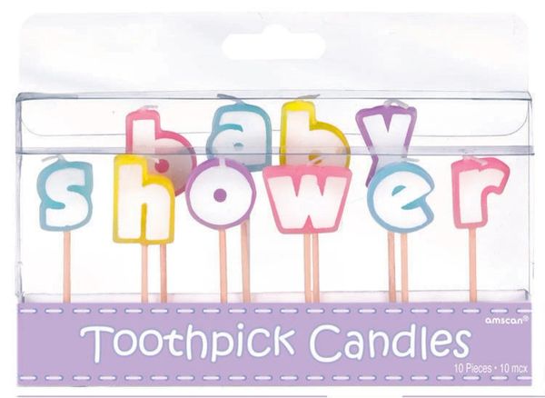 BOGO SALE - Baby Shower Toothpick Letter Candles Cake Decoration