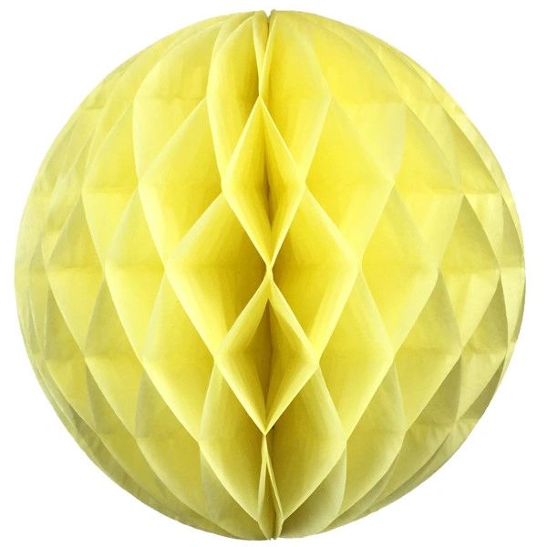 Yellow Tissue Paper Honeycomb Ball Decoration, 8in - Yellow Decorations