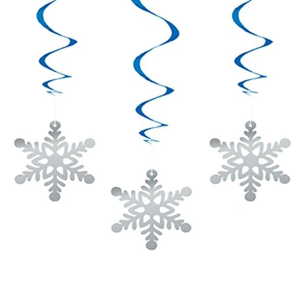 Snowflake Swirl Winter Decorations, 26in - 3 Swirls - Holiday Sale