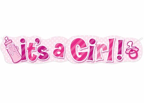 BOGO SALE - Giant It's a Girl Banner, Pink - 4.5ft - Baby Shower