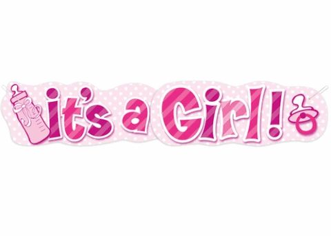 *Giant It's a Girl Banner, Pink - 4.5ft - Welcome Baby Girl