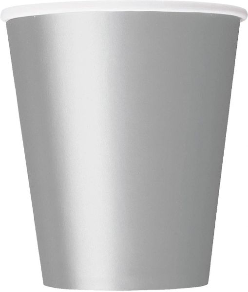 BOGO SALE - Silver Party Cups, Hot/Cold, 8ct - 9oz - Silver Cups - Chanukah Holiday Sale