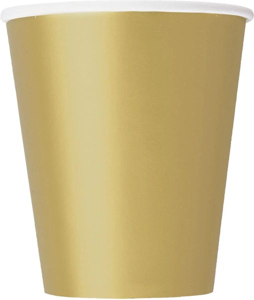 BOGO SALE - Gold Party Cups, Hot/Cold, 8ct - 9oz - Gold Cups - Holiday Sale