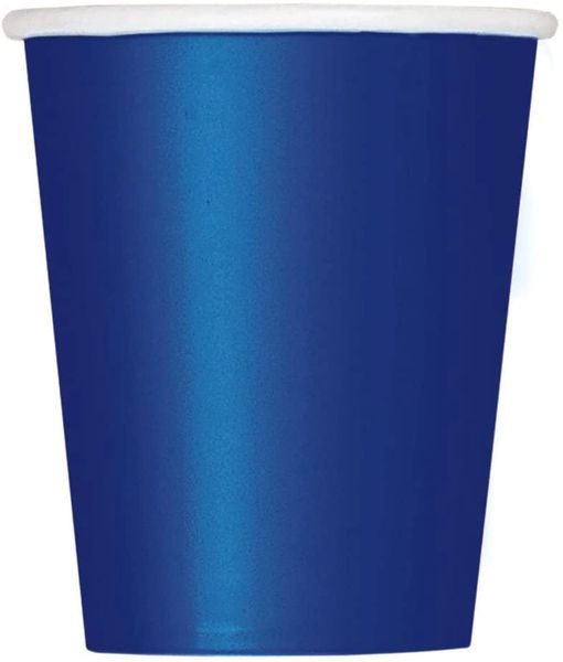 Navy Blue Party Cups, Hot/Cold, 9oz - Blue Cups - Chanukah Holiday Sale