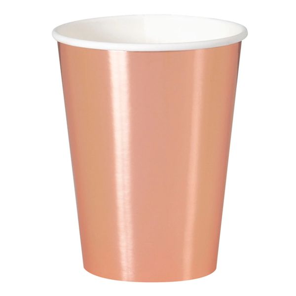 Solid Coral Party Cups, 8ct - 9oz - Peach
