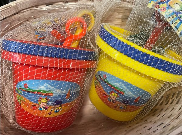 *Sand Bucket Play Sets, 6in - 2 Buckets - Beach Toys - Summer Sale
