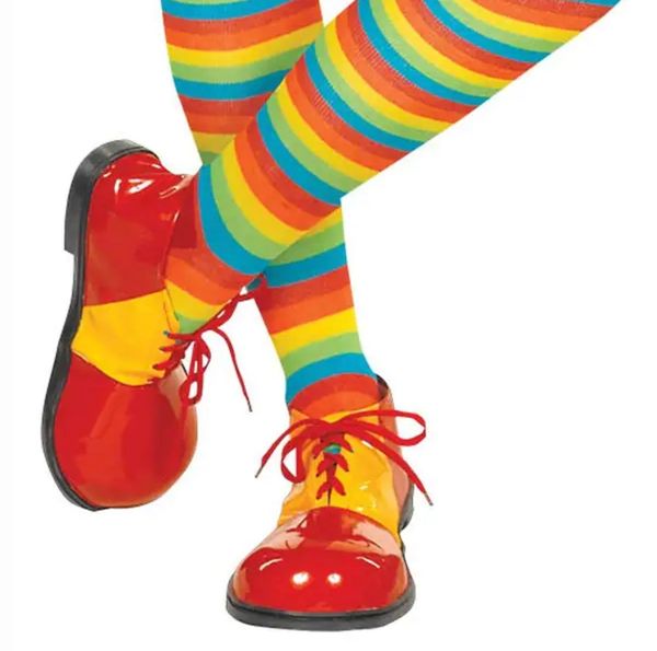 Jumbo Deluxe Clown Shoes, with Laces - Purim - After Halloween Sale - under $20