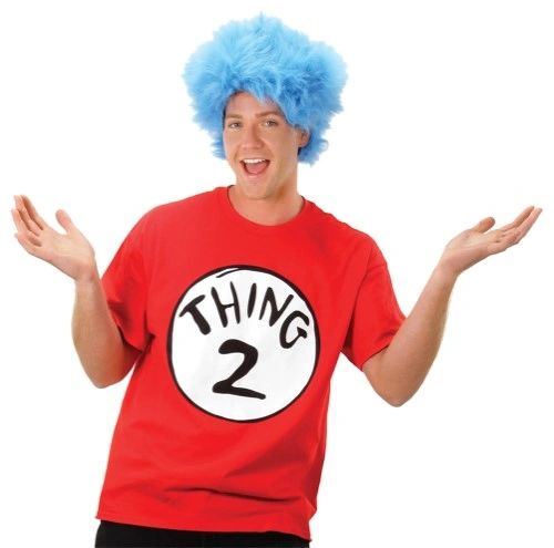 Dr Seuss Cat in the Hat Thing 1 & 2 Adult Costume - Halloween Sale - Purim