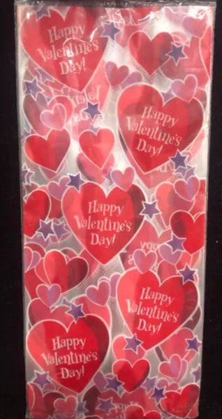 Valentines Day Cellophane Gift Bags with Twist Ties, - 20ct