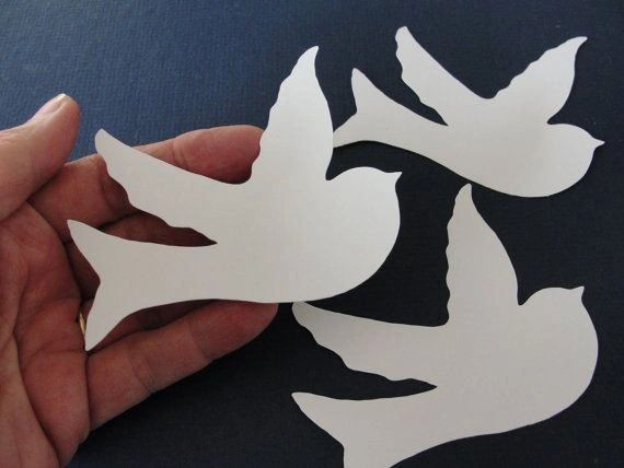 White Doves Tissue Paper Decorations, 5.5in - 24 Doves