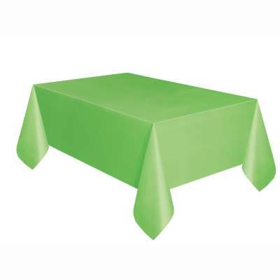 Lime Green Solid Rectangle Plastic Table Cover - 54x108in