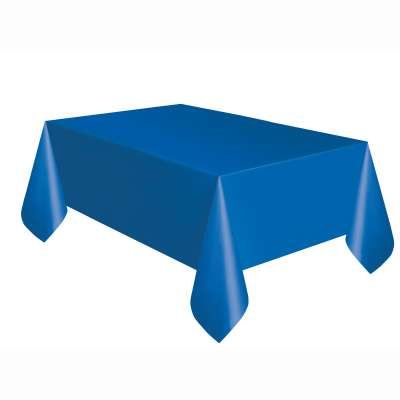 Solid Royal Blue Plastic Table Cover - 54x108in