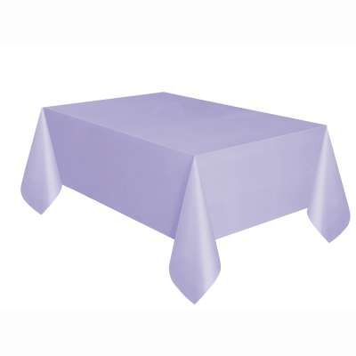 Solid Lavender Plastic Table Cover - 54x102in