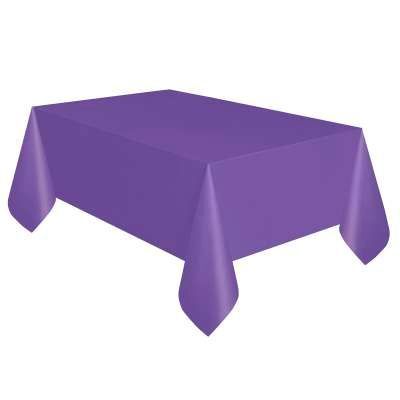 Solid Purple Plastic Table Cover - 54x108in