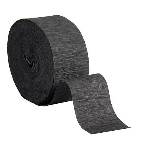 BOGO SALE - Black Crepe Streamers Decoration - 81ft - Black Decorations -  Halloween Decorations - under $20