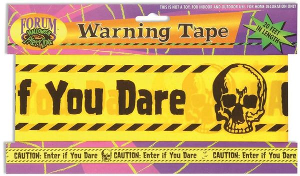 BOGO SALE - 20ft Yellow Warning Tape - Caution Enter If You Dare - Halloween Sale