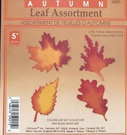 Fall Foliage Tissue Paper Leaf Decorations, 5in - 24ct - Thanksgiving