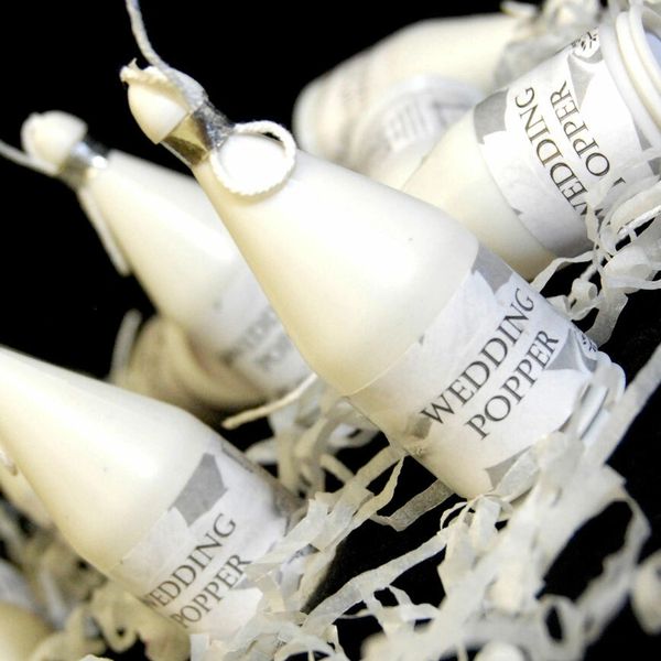 BOGO SALE - 144 Wedding Champagne Bottle Confetti Poppers - celebration - noise makers - birthdays - Purim