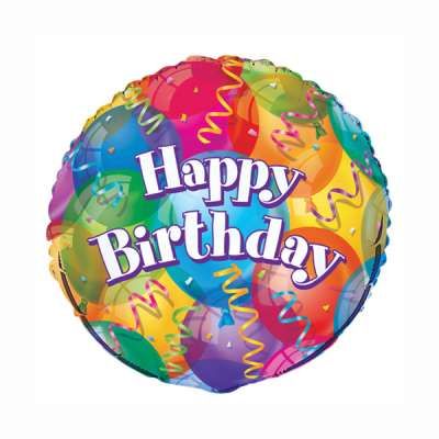 Brilliant Jubilee Happy Birthday Round Foil Balloon, 18in