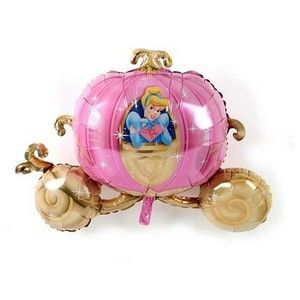 (#39c) Rare Disney Fairytale Princess Cinderella Pumpkin Carriage Balloon, 33in - Cinderella Balloons - Licensed