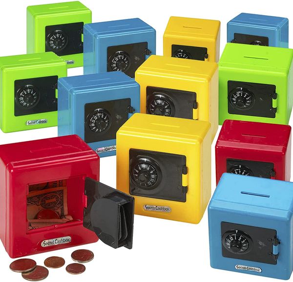 Mini Combination Toy Safe, Piggy Bank 4x4in