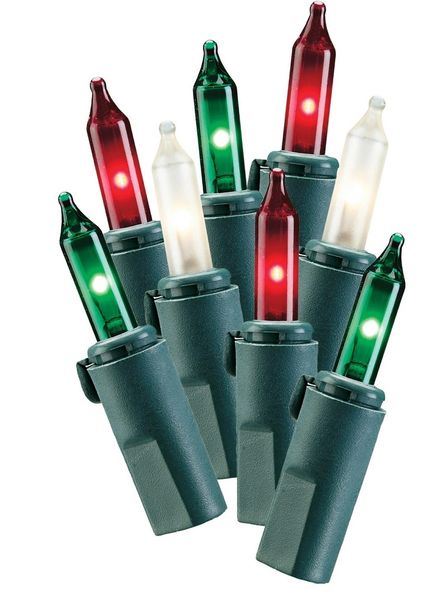 *100 Philips String Lights Red, Green, White - Energy Star 24.7ft, Green Wire - Christmas