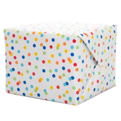 Rainbow Polka Dots Birthday Party Gift Wrap, Green, 30 x 5ft