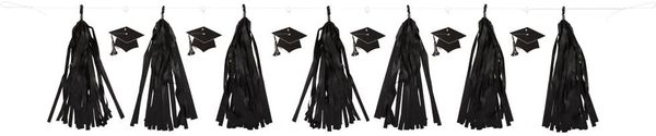 *Graduation Caps, Black Tassel Garland Decoration, 7ft