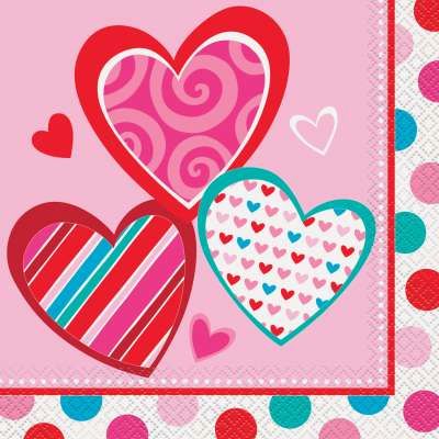 BOGO SALE - Bright Hearts Pink Love Luncheon Napkins, 16ct - Valentines Day Ideas