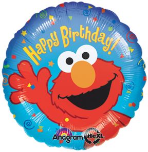 (#C11) Sesame Street Elmo Happy Birthday! Blue Foil Balloon, 18in - Licensed