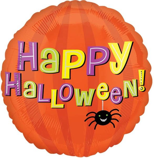 Halloween Smiling Spider Orange Foil Balloon - 18in