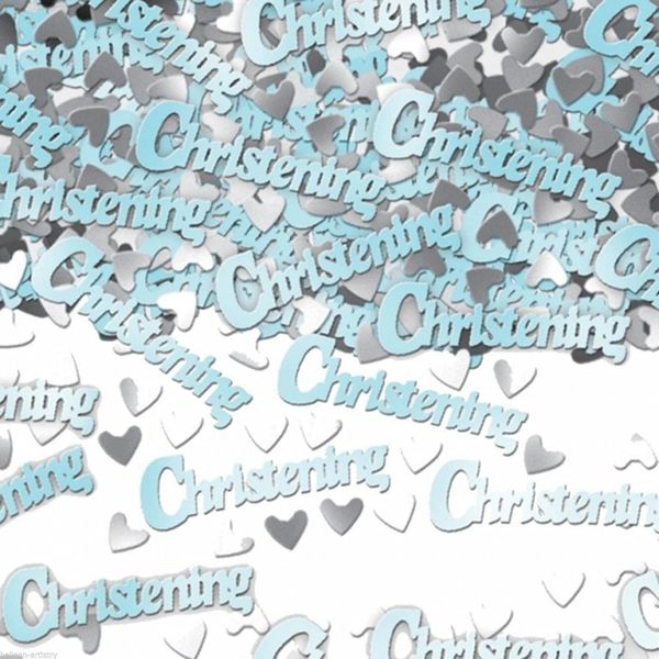 BOGO SALE - Blue Christening Table Confetti Sprinkle Decoration - Baby Boy