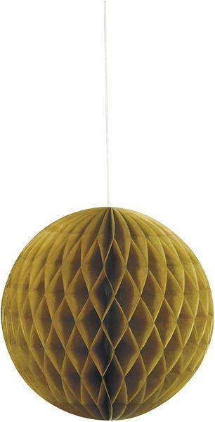 Gold Paper Honeycomb Ball Decoration, 8in - Gold Decorations - Thanksgiving
