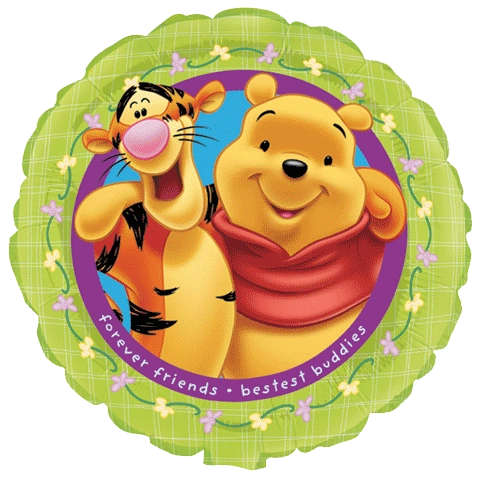 Rare - BOGO SALE - Winnie the Pooh Balloon - Tigger - Forever Friends, Bestest Buddies Green Foil Balloon, 18in