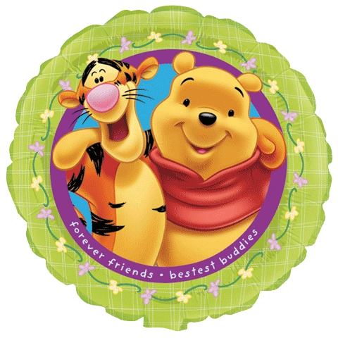 *Rare Winnie the Pooh, Tigger, Forever Friends, Best Buddies Green Foil Balloon, 18in