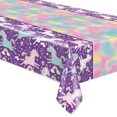 *Unicorn Party Table Cover, 54x84in - Purple