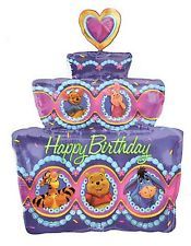 *Rare Winnie the Pooh Tiered Birthday Cake Foil Balloon, 28in