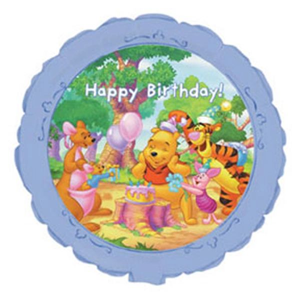 Rare - BOGO SALE - Winnie the Pooh Balloon, 18in - Tigger, Piglet Happy Birthday! Foil Balloon