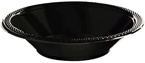 BOGO SALE - Black Plastic Snack Bowls, 12oz, 7x7in - 20pcs