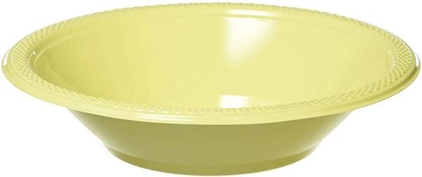 BOGO SALE - Yellow Plastic Snack Bowls, 12oz, 7x7in - 20pcs