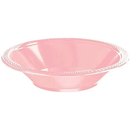 BOGO SALE - Pink Plastic Snack Bowls, 12oz, 7x7in - 20pcs