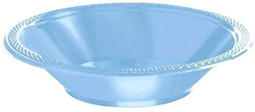 BOGO SALE - Light Blue Plastic Snack Bowls, 12oz - 7x7in - 20pcs